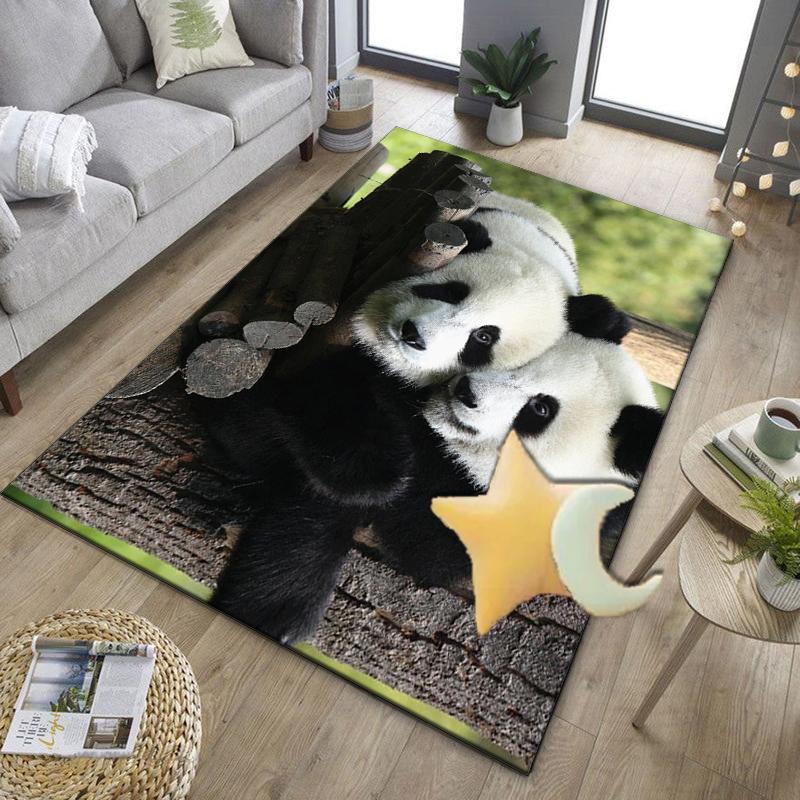 Panda In Floral Paradise Office Rug Chair Mat, Entryway Carpet, Suitable for Front Door, Bedroom, Living Room, Desk, Holiday Gift