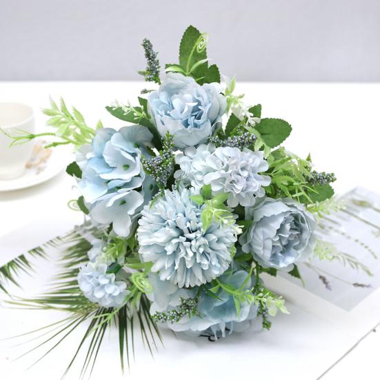 Искусственный пион, неувядающий, винтажный, на длинном стебле, реквизит для фото, гортензия, искусственное растение