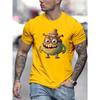Мужская футболка, летняя повседневная футболка с короткими рукавами и мультяшным принтом, забавные футболки, модная уличная одежда, мужская одежда больших размеров, пуловер с круглым вырезом