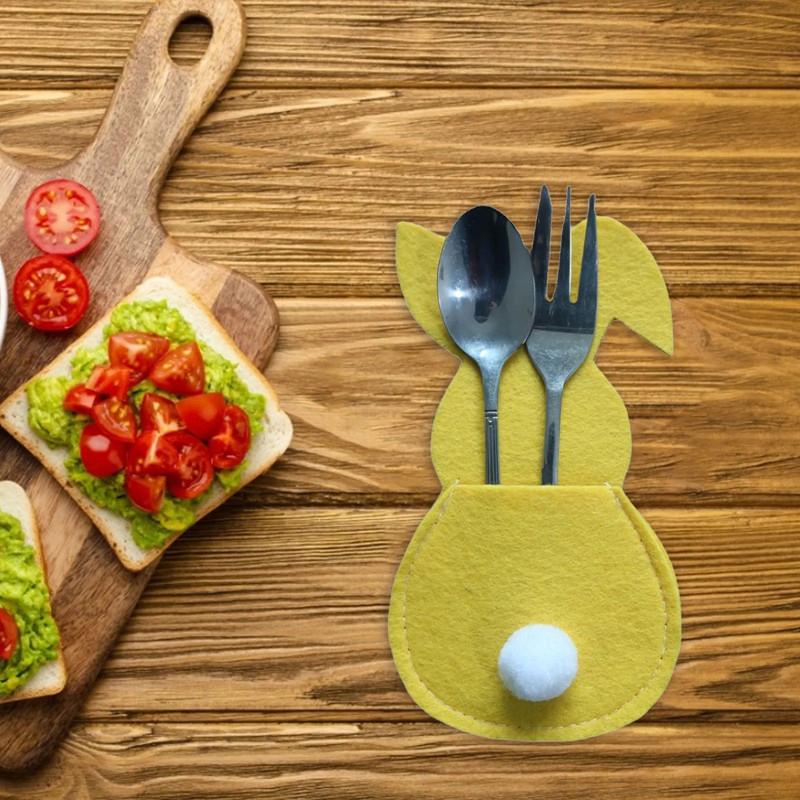 4pcs Easter Day Cartoon Rabbit Home Party Decorations Tableware Accessories Festival Supplies