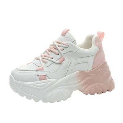 Мода 6,5 см Натуральная кожа Женские туфли на платформе и танкетке Модные туфли на шнуровке Вулканизированные Зимние Плюшевые Массивные Кроссовки Женские Туфли Мода