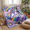 Rainbow unicorn clouds Theme blanket Lightweight Warm Flannel Blanket Decorative Throw Blanket for Home Decoration