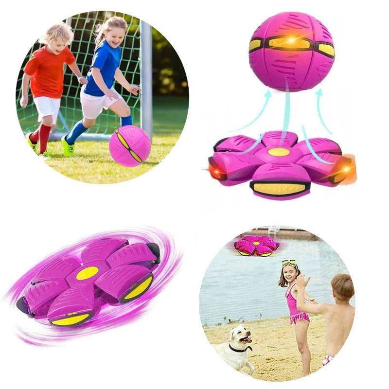 2-in-1 Flying Disc Frisbee Ufo Ball Throwing Toy - Pink