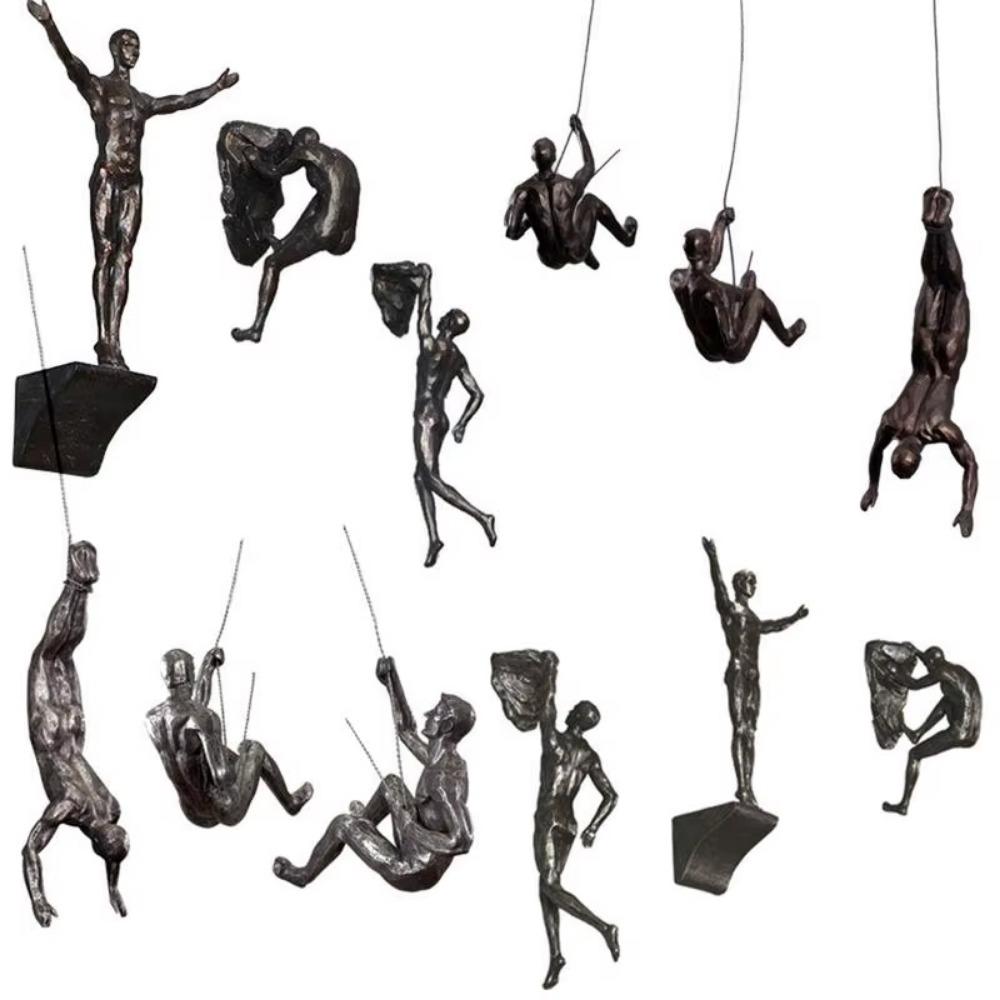 European Style Rock Climbe Statue Unique Abstract Character Pendant Living Room