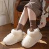 Women's Home Bootie Furry Slippers Warm Cozy Snow Boots with Fuzzy Plush Lined for Women Winter Non Slip House Shoes for Indoor Outdoor Short Boots