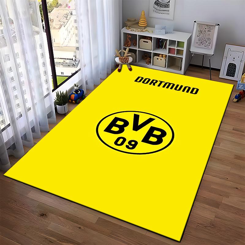 "Dortmund BVB 09 Logo Yellow Design Rug Non-slip rug suitable for living room and bedroom sofas"
