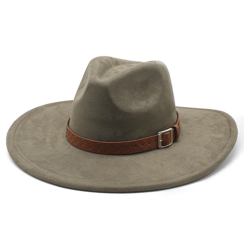 Замшевая шляпа в стиле джаз с большими полями, модная шляпа для леди и джентльмена, вечеринка, банкет, пальто, подходящая шляпа