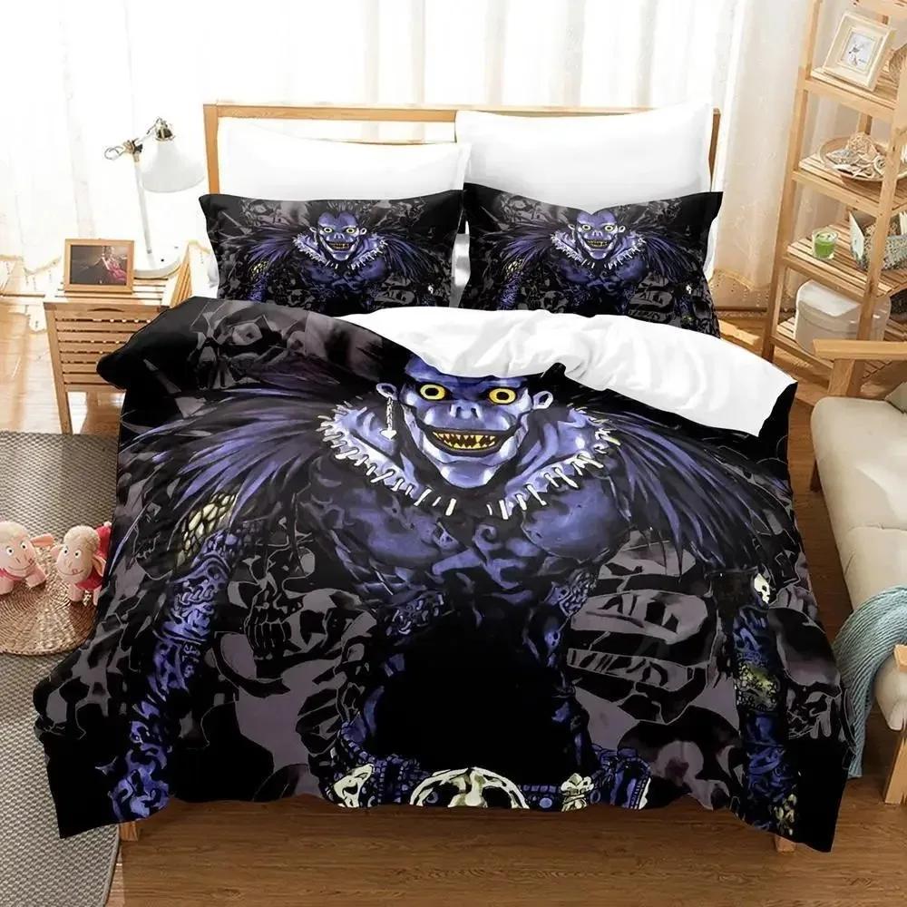 Новый комплект постельного белья Death Note Single Twin Full Queen King Size Bed Set Adult Kids Bedroom Duvet Cover Sets 3D Anime Bed Sheet Set