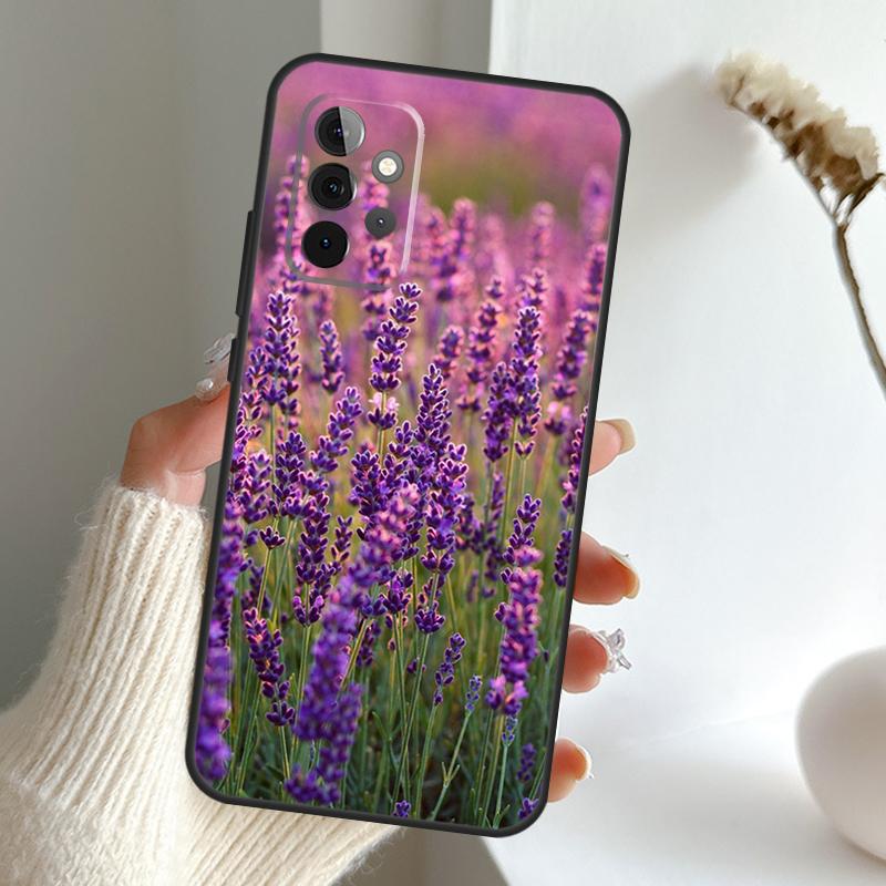 Чехол с лавандово-фиолетовыми цветами для Samsung Galaxy A13 A33 A53 A06 A17 A56 A36 A26 A16 A15 A35 A55 A34 A54 A52 A12 A32