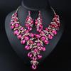 Glam European & American Statement Rhinestone Necklace and Earring Set for Women - Evening & Dinner Accessories.