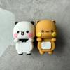 Кавайные фигурки Аниме Бубу Дуду Украшение для дома, машины, телефона Милый мини-игрушка Панда Мультяшный Медведь Йер Кукла Декор для экрана Подарок для пары