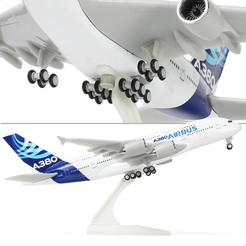 Модель самолета-прототипа A380 в масштабе 1/240, 30 см, с подставкой для демонстрации. Подходит в качестве авиационного подарка для взрослых или для украшения.