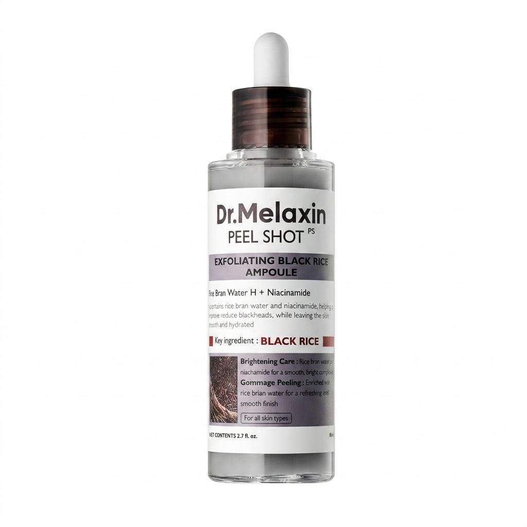 Dr. Melaxin Peel Shot Gommage Black Rice Ampoule Smoothing and Moisturizing Facial Serum 80ml