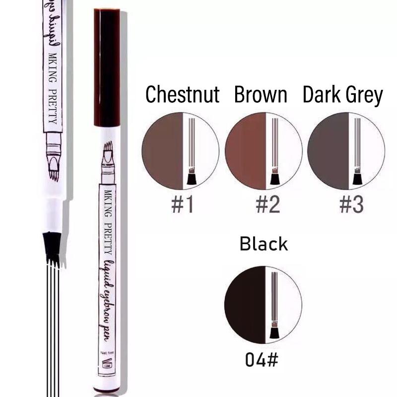 4 Split Tip Wild Eyebrow Pencil Nature 3D Tattoo Brow Contour Pen Lasting Waterproof 4 Colors Liquid Eye Brow Outline Makeup