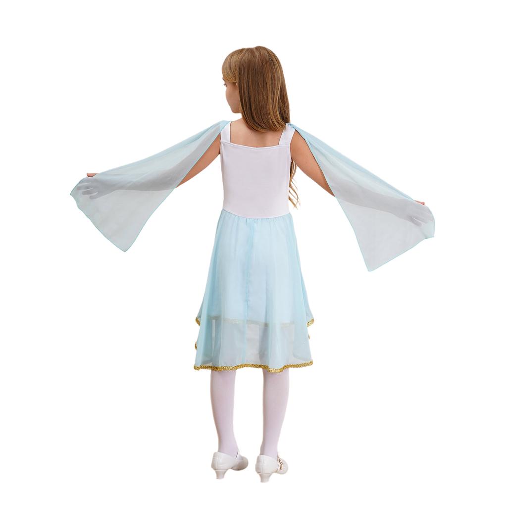 Костюм греческой тоги для девочек, платье без рукавов, асимметричное, струящееся, богиня Древнего Рима, Хэллоуин, косплей-платье