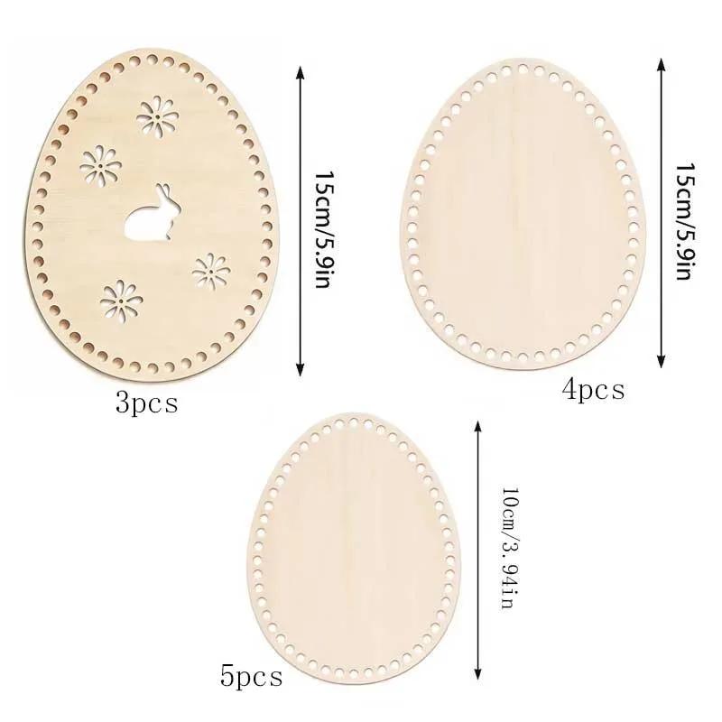 Handmade Wood Crochet Egg-Shaped Basket Top Quality Weaving Project for Home Decor Storage And Organizing Small Items