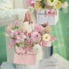 Bouquet Storage Bucket Flower Paper Gift Box with Metal Chain 4PCS Florist Bag with Handle Gift Case for Arrangements Wedding Wrap Bags Pastel Bags