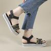 2024 Summer New Sandals Women's Platform Buckle Flat Roman Sandals Comfortable Women's Sandals