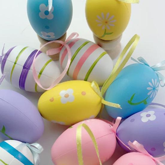 12 шт. Разноцветные пластиковые пасхальные яйца Сделай сам Игрушка для раскрашивания яиц для дома Детские занятия Принадлежности для пасхальной вечеринки