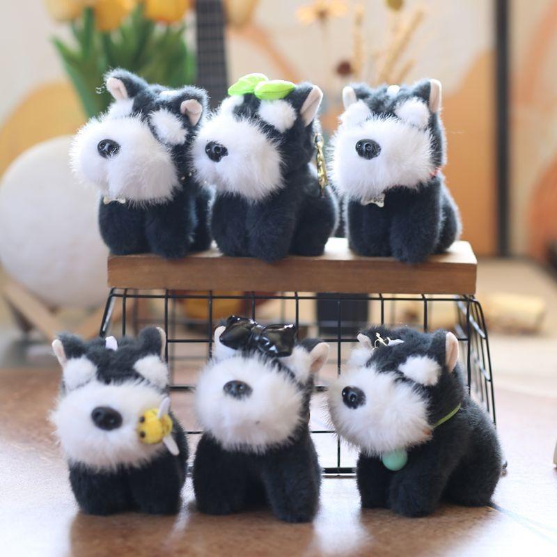 Schnauzer Dog Keychain Plush Doll Super Soft Pp Cotton Stuffed Toy Kids Decor
