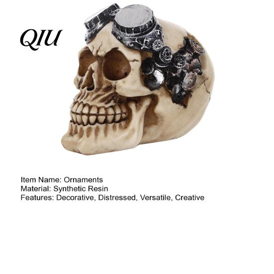 Steampunk Style Skull Statue Hip-hop Headphone/Steampunk Figurine, Resin Skeleton Statue, Vintage Secret Room Atmosphere Accessories