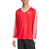 adidas Оригинальная футболка-поло Adicolor Piqué Striped Pattern Casual Sports с длинным рукавом для мужчин, цвет Crimson IX5226