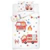 Bedding 100x135 for a baby cot, fire brigade, cotton