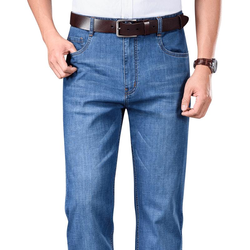High Waisted Drape Denim Men's Jeans Men's Thin Business Attire