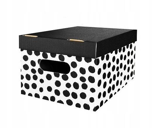 Pudełko z pokrywką biały, czarny, odcienie szarości i srebra, wielokolorowy 1szt