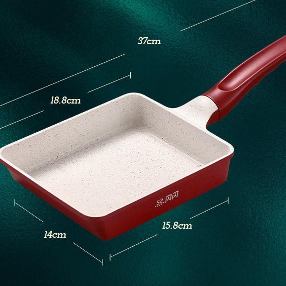 Maifan Stone Yaki Pan Small Non-Stick Pan Mini Japanese Style Frying Pan Household Square Thick Omelette Roll Flat Bottom Breakfast Wok