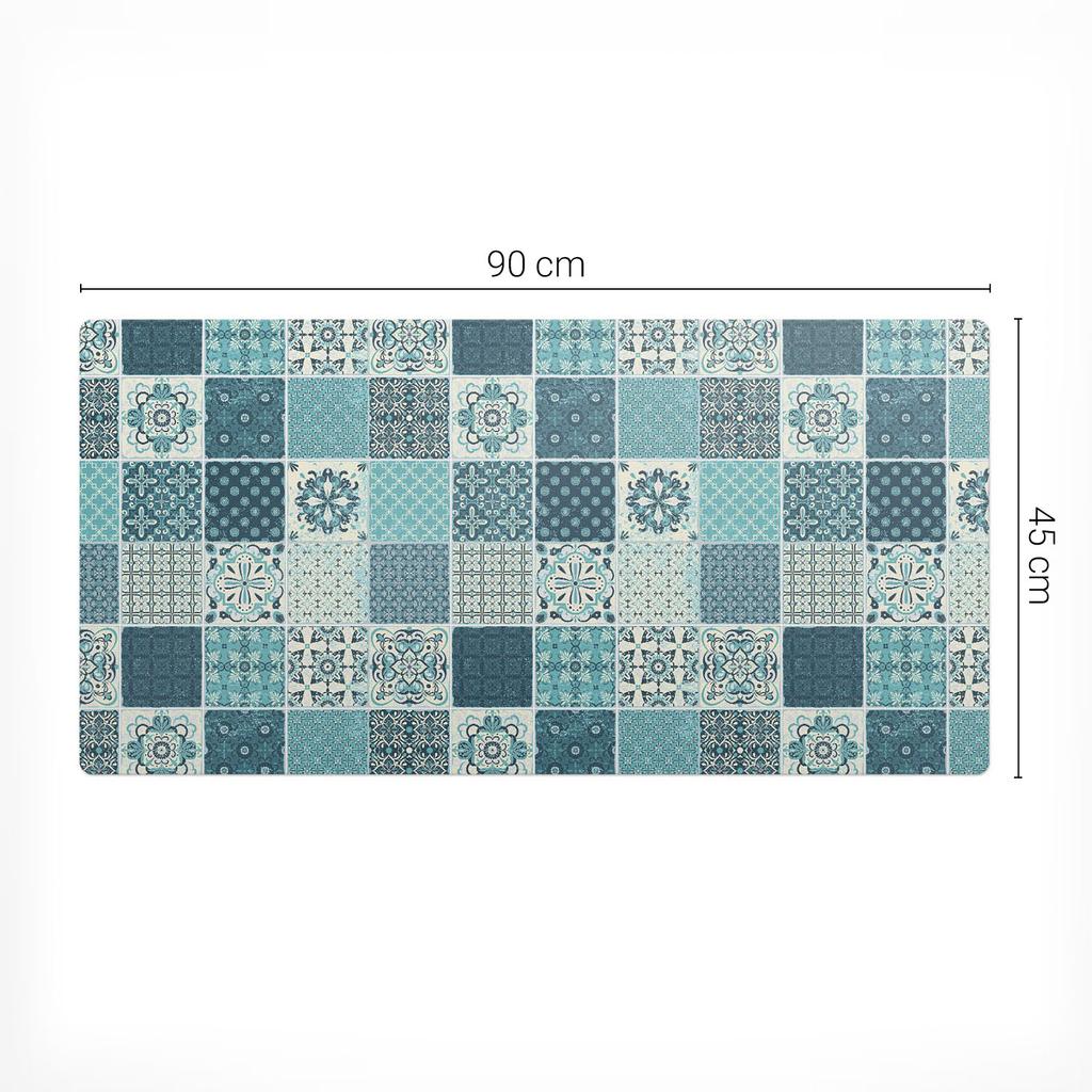 Vinyl Desk Mat with Stylish Mosaic Tile Print 90x45 cm