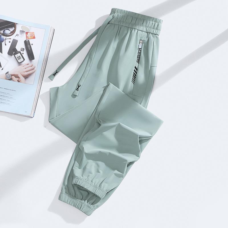 Мужские тонкие летние джоггеры из ледяного шелка для защиты от солнца - Дышащие, быстросохнущие брюки для занятий спортом на открытом воздухе для бега