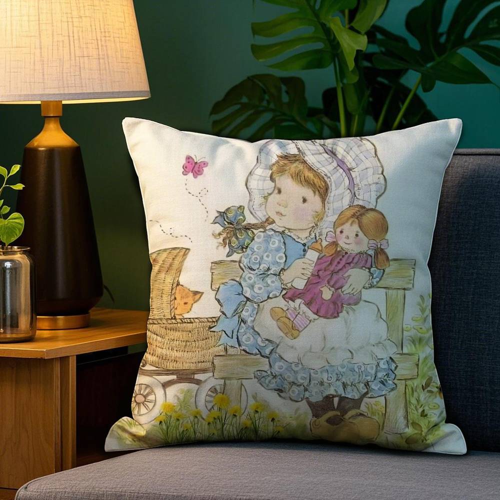 Art Pillow Case Sofa Living Room Bedroom Double-sided Printing Square Sarah Kay Swing Girl Cushion Nap Time Pillow Case
