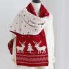 Deer Christmas Scarf Red Winter Cashmere Scarves Cute Wool Knitted Scarf  Girl
