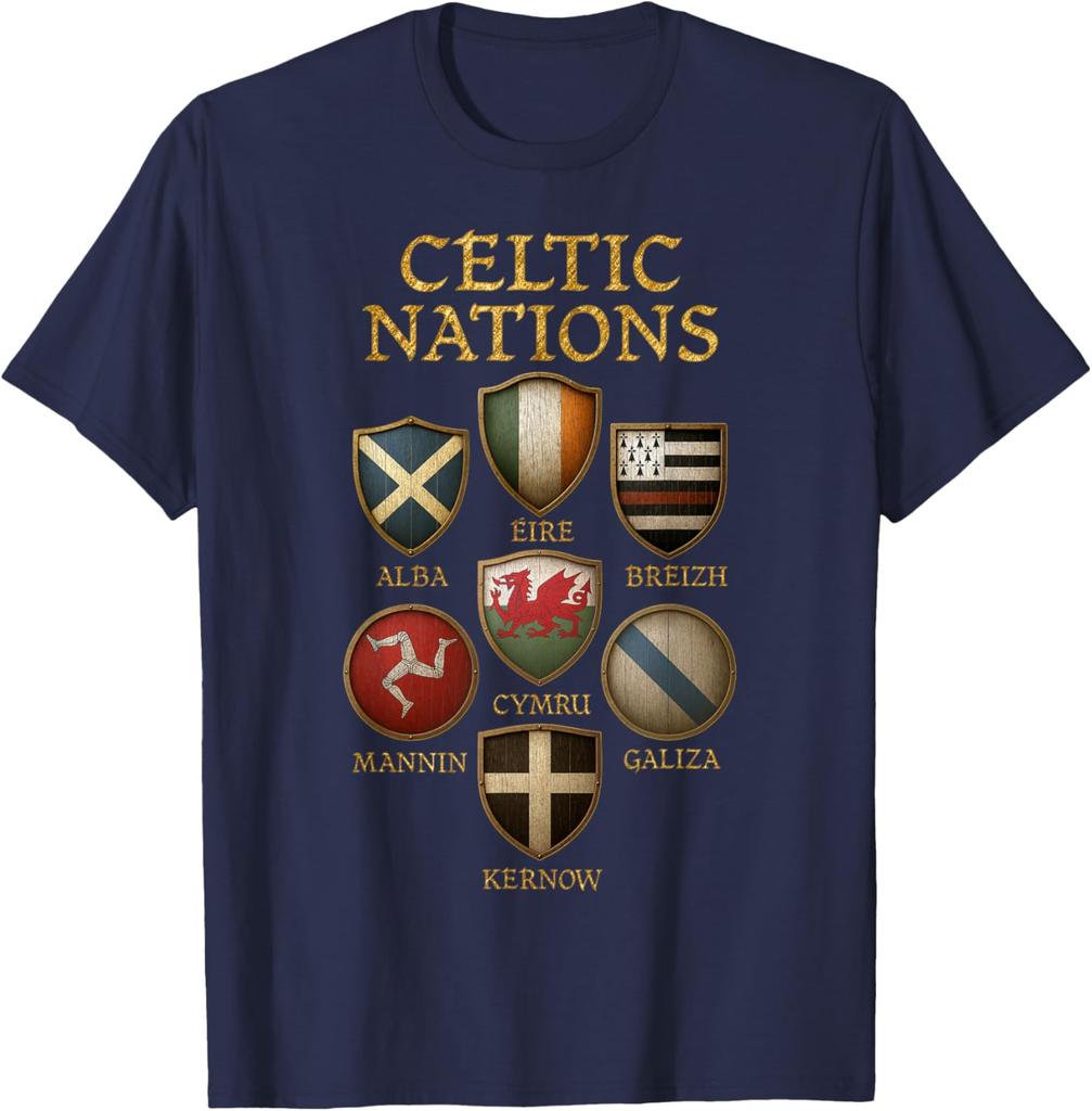 Celtic Nations Shields Flags Mythology Heritage Design TShirt unisex mens fashion apparel 2026 new style