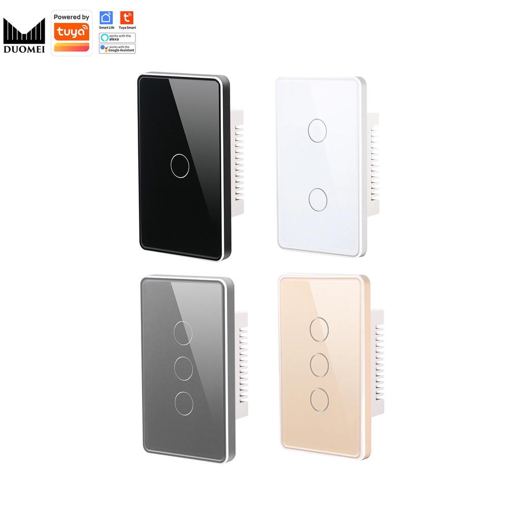 DUOMEI US Standard Smart Switch Zigbee Touch Panel Wireless WiFi Wall Switch 1/2/3/4 Gang Alexa Smart Life 250V Luxury PC