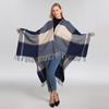Tassel Shawl Ladies Versatile Plaid Scarf Split Cloak Shawl