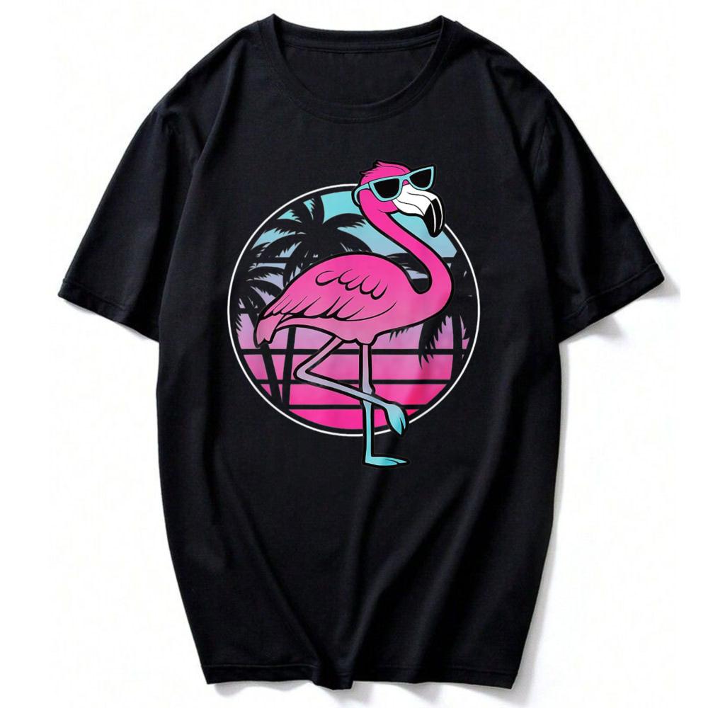 Funny Flamingo Tropical Beach Summer Unisex Unisex TShirt Outdoors High Quality Cotton ShortSleev Y2k Top Harajuku Unisex Clothing