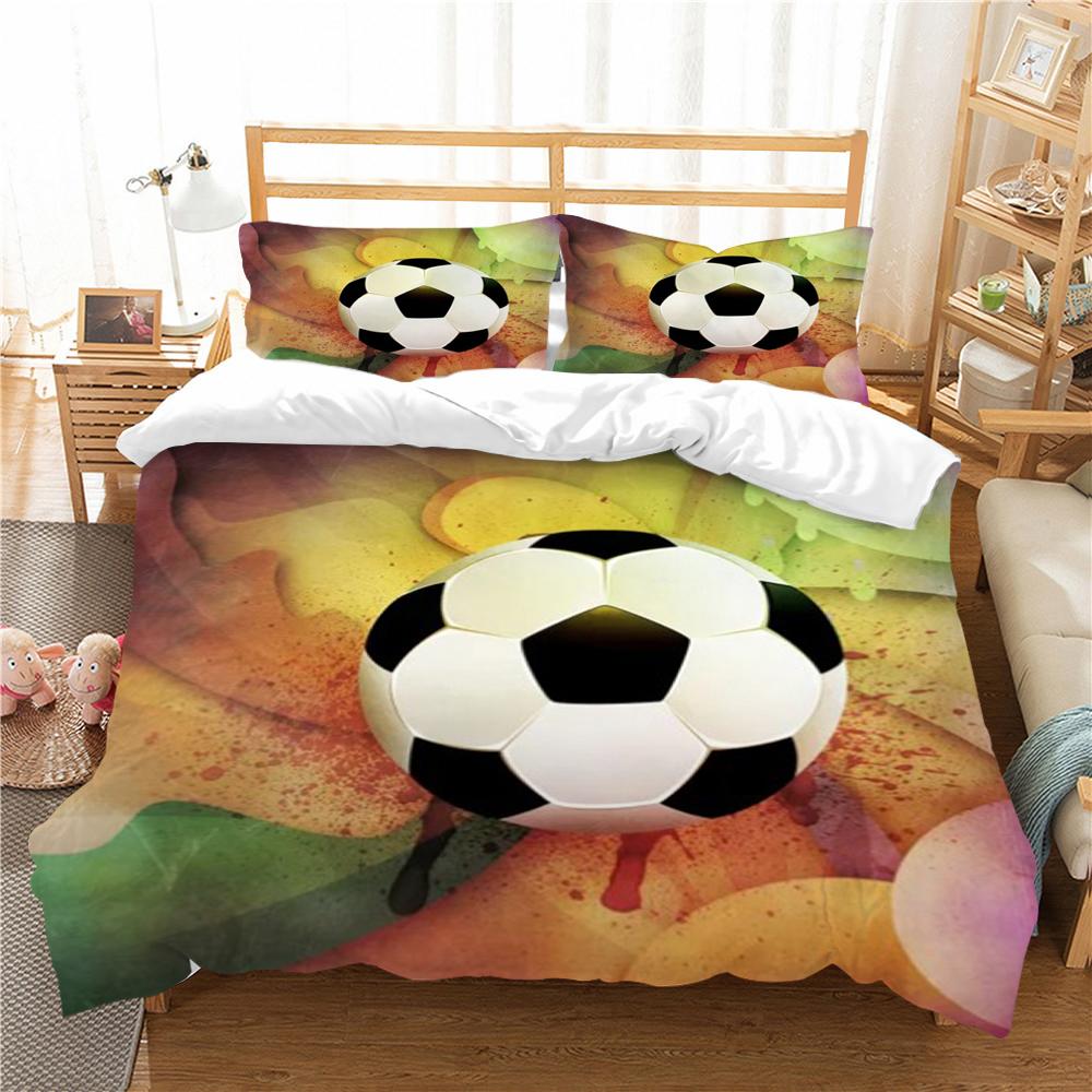 Футбольная картина, покрывало на кровать, костюм, домашняя постельная одежда, комплект пододеяльников с королевой, модный комплект постельных принадлежностей