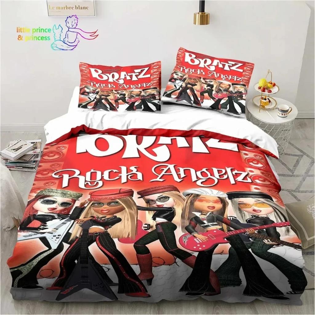 Мультяшная кукла Братц 3D принт Постельное белье Односпальный Полуторный Двуспальный Кингсайз Комплект постельного белья Взрослый Ребенок Девочки Спальня Постельное белье Подарок