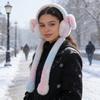 Женская зимняя грелка для ушей Милые плюшевые наушники с двигающимися прыгающими кроличьими ушками Градиентного цвета Защита для ушей Повязка на голову для женщин девушек