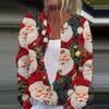 Women's Fashion Christmas Printed Long Sleeve Knitted Cardigan Button Down Jacket