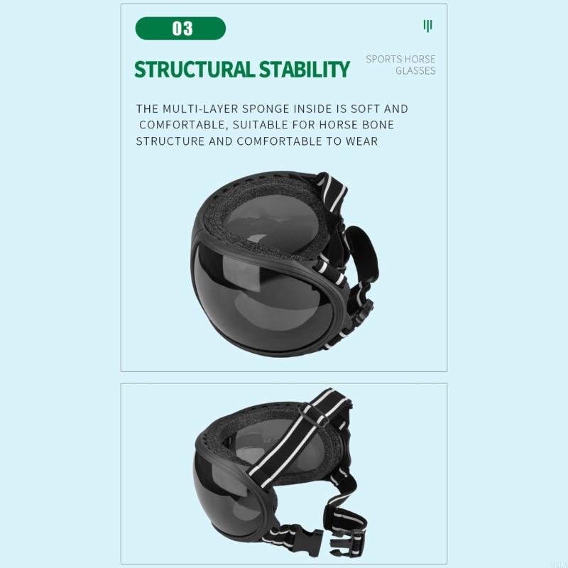 MXLA Pet Goggles Large Horse Sunglasses Easy Wear for Equestrians Protective Glasses