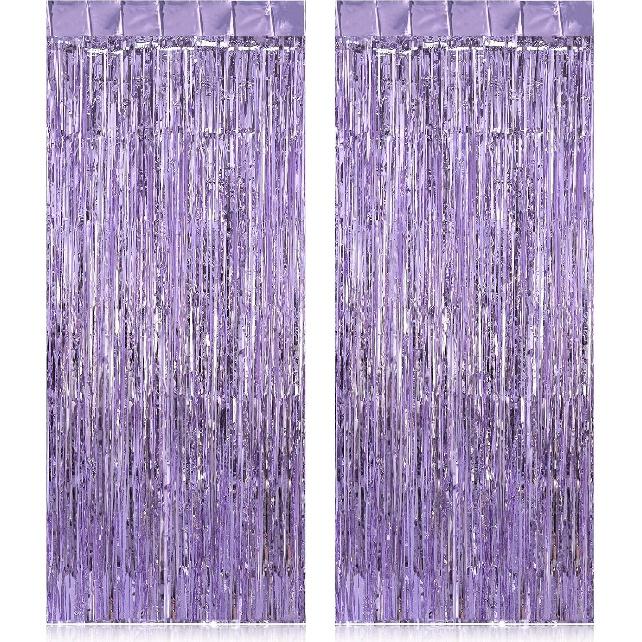 2 Pack Fringe Curta Backdrops, Foil Fringe Curta, Door Streamers for Birthday Wedding Bridal Shower Holiday Graduation Party Decorations, Photo Booth