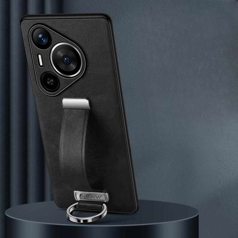 Подходит для чехла для мобильного телефона Huawei Pura70pro, кольцо-подставка, ремешок на запястье, противоударный кожаный чехол для бизнеса Huawei 70ultra