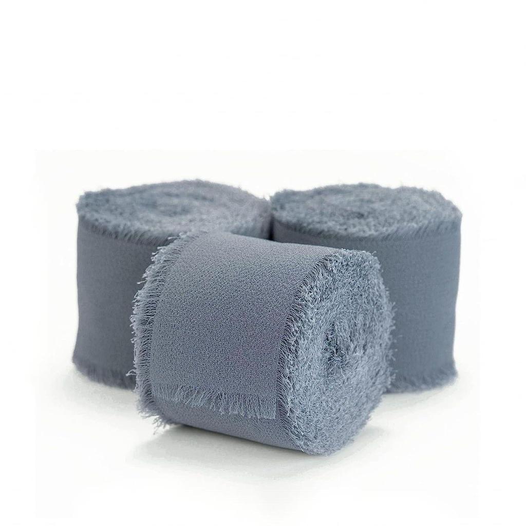 Chiffon Ribbon Bow with Frayed Edges for Weddings and Floral Arrangements