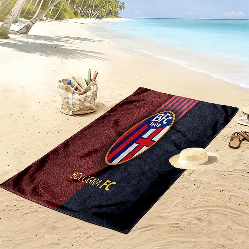 Bologna FC 1909 Печатное пляжное полотенце, Большое мягкое быстросохнущее полотенце для пляжа, кемпинга, плавания