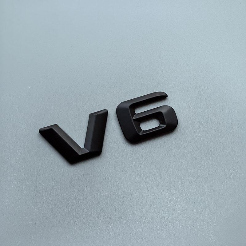 2015 3D Sharp V6 V8 V10 V12 Letters Numbers ABS Car Emblem DFH544 Fender Discharging Badge Nameplate Logo Sticker Chrome Black