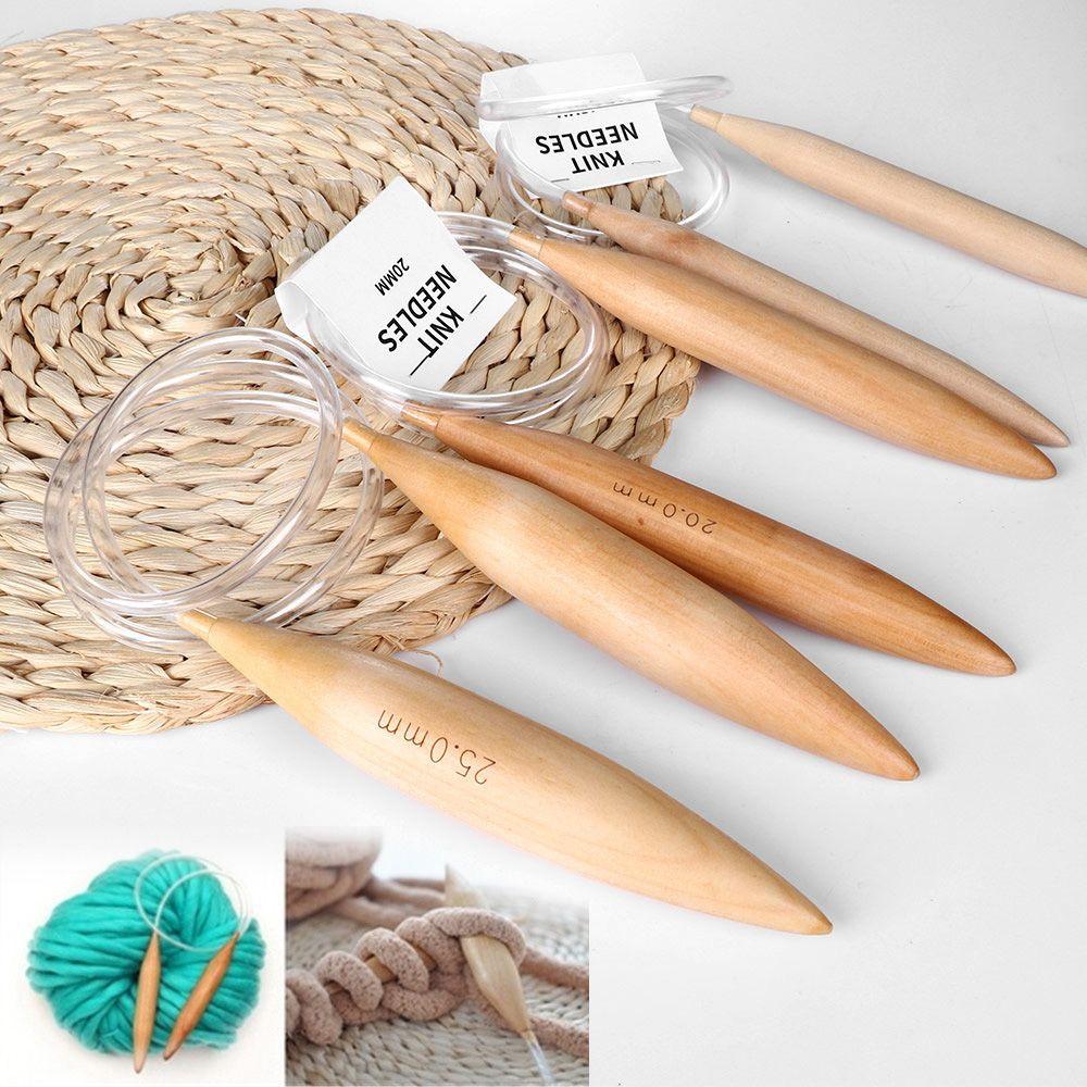 Fashion Wool Bamboo Yarn knitting crochet hooks Braided ring needle sewing tool