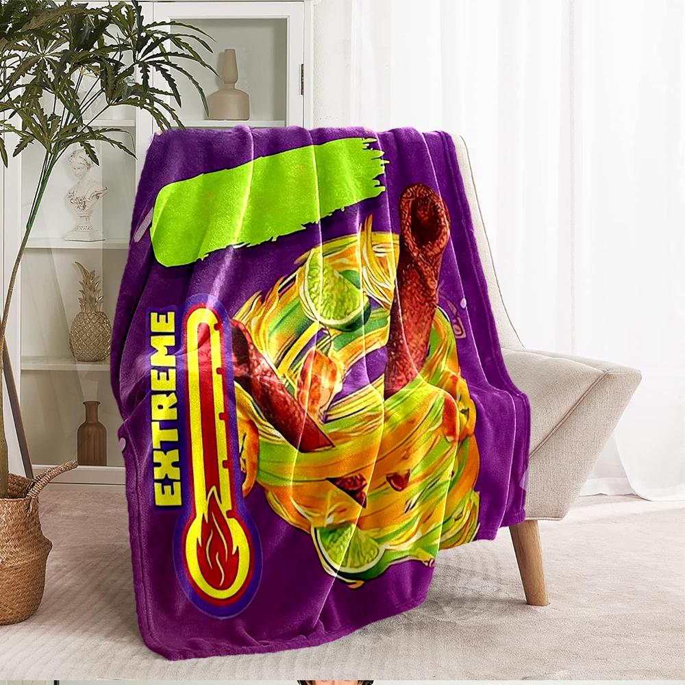 Takis Fuego Theme Printed Blanket - Perfect for Couch, Bed, Travel & Outdoor Use | Machine Washable, Cozy & Durable.